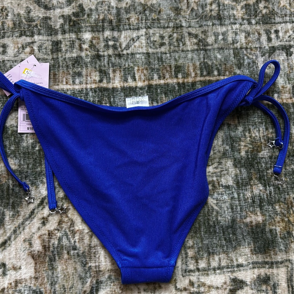 Wild fable royal blue star charm adjustable highleg lowrise cheeky bikini small - Picture 2 of 3